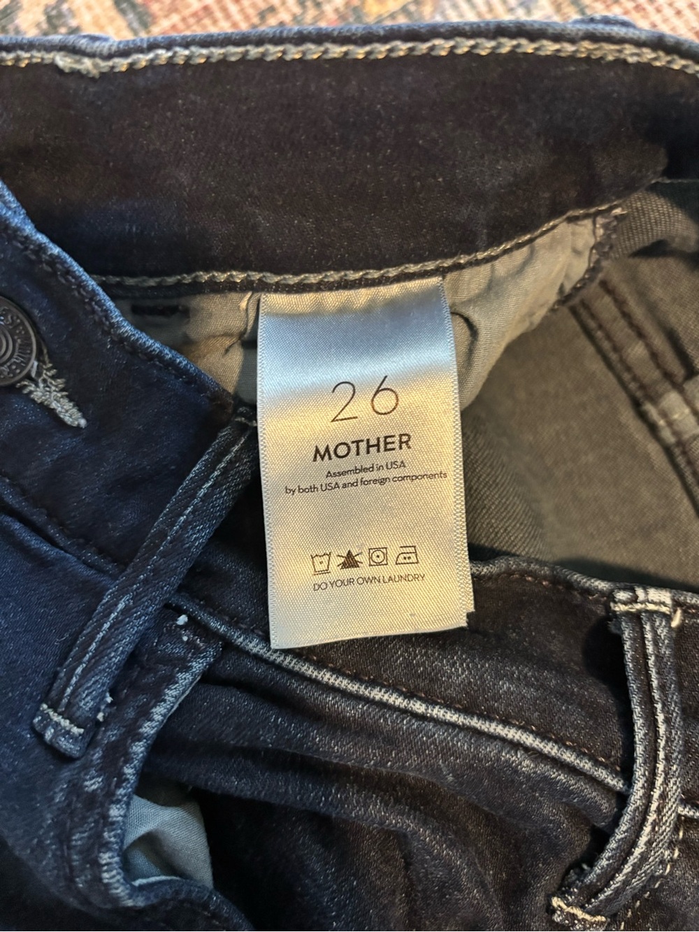 MOTHER Hustler Roller Sneak Blue Wide-Leg Women's Jeans - Picture 5 of 5